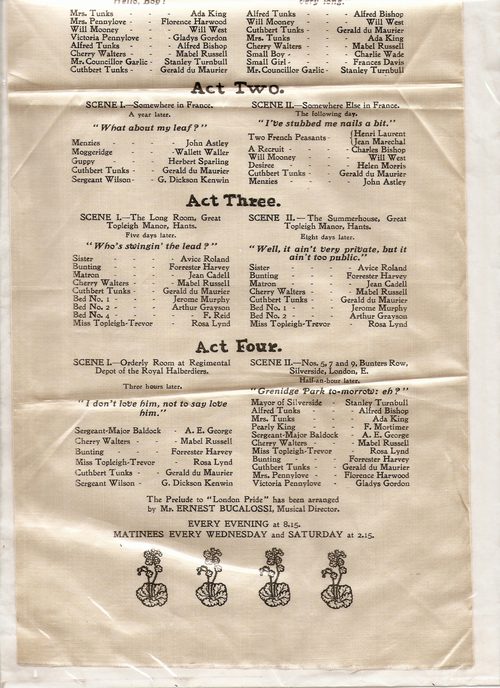 Antiques Atlas - Silk Wyndham Theatre Playbill C1910/16